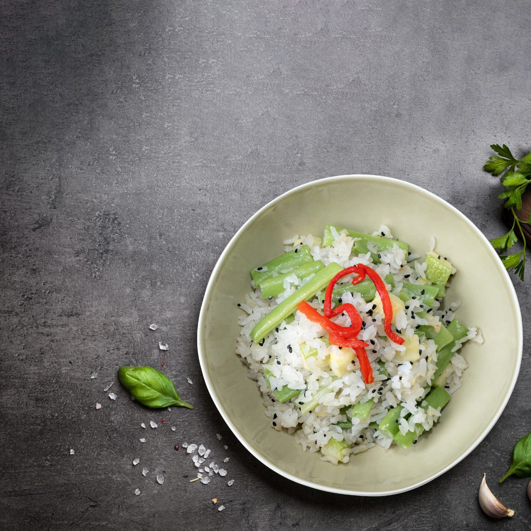 Fresh Green Beans and Zucchini Pilaf from Ekin